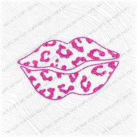 Glitter Lips Hot Pink Valentine Design Digital, PNG