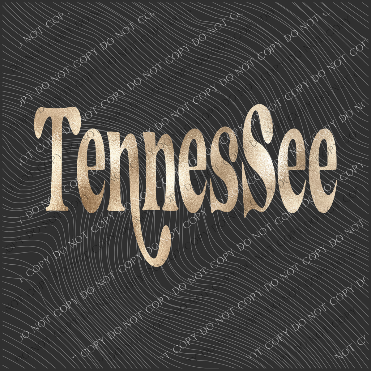 Tennessee Swash Gold Foil PNG, Digital Design