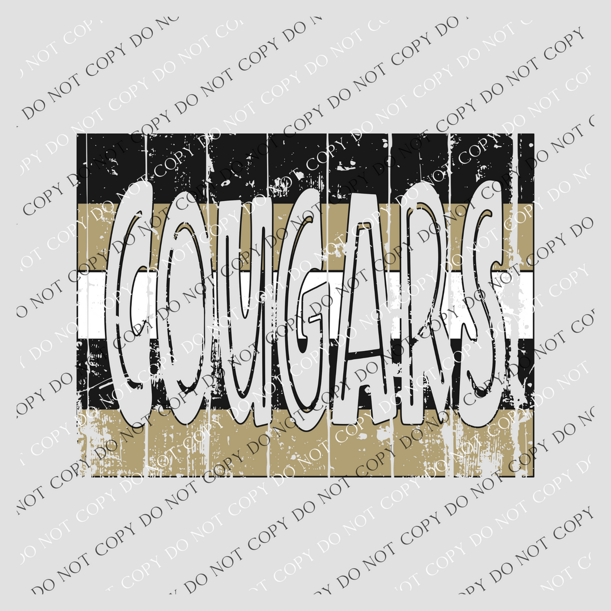 Cougars Faded Black/Vegas Gold/White Rectangle Striped Cutout Digital Design, PNG