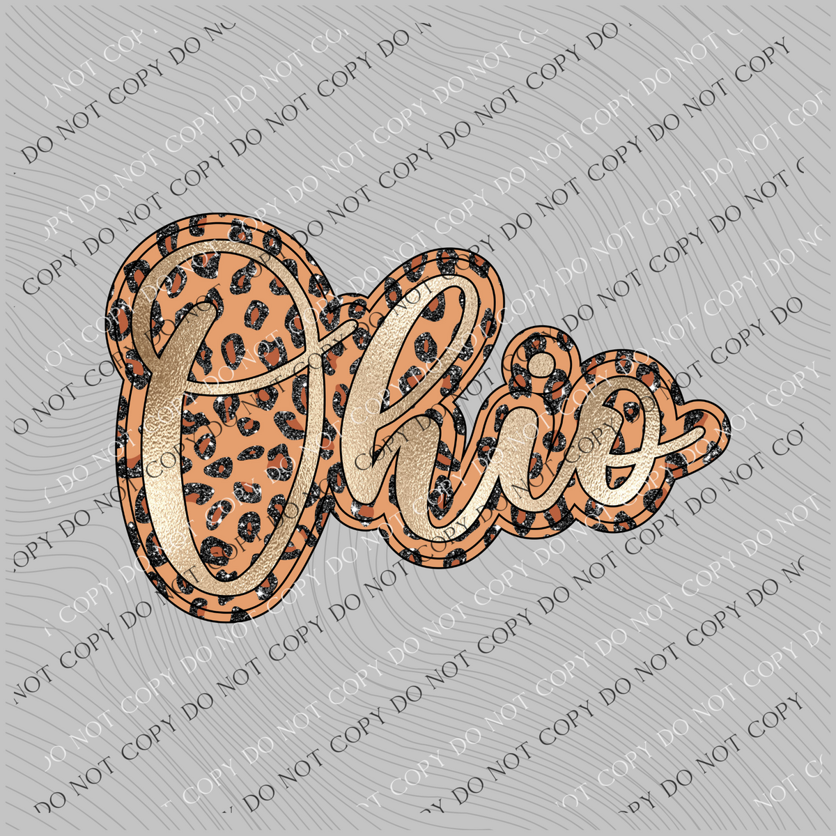 Ohio Script Leopard Glitter and Foil PNG,  Digital Design
