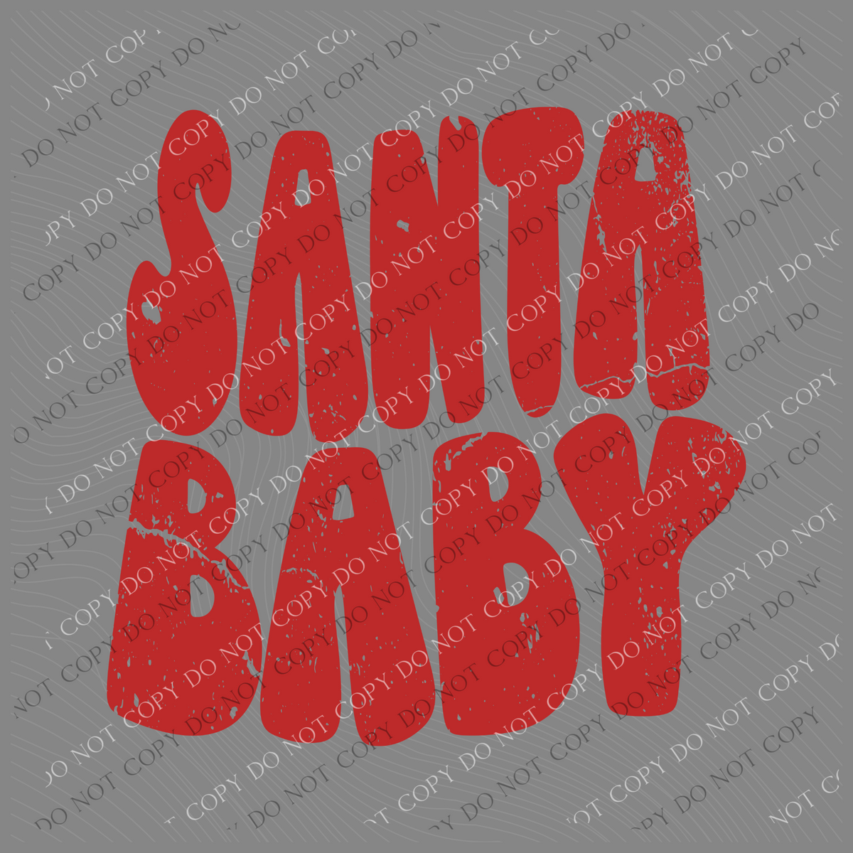 Santa Baby Groovy Distressed Red Christmas PNG, Digital Download