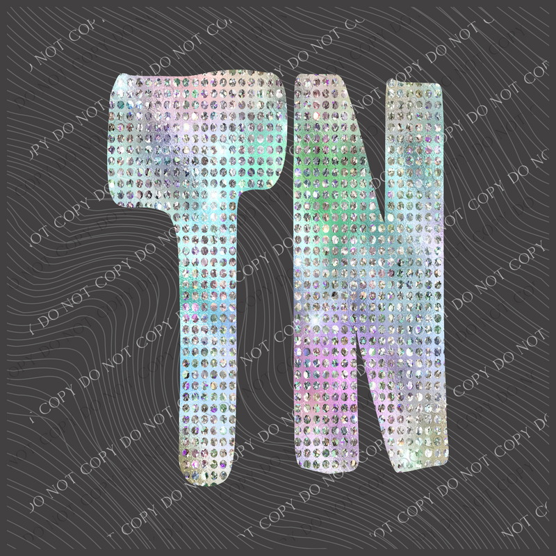 TN Tennessee Halographic Bling Digital Design, PNG