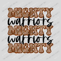 Warriors Mighty Mighty Mighty Leopard Stacked Retro Doodle Black PNG