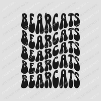 Bearcats Groovy Wave Stacked Digital Design PNG, Both Black and White Designs Incuded