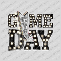 Game Day Mustangs Black Marquee Design