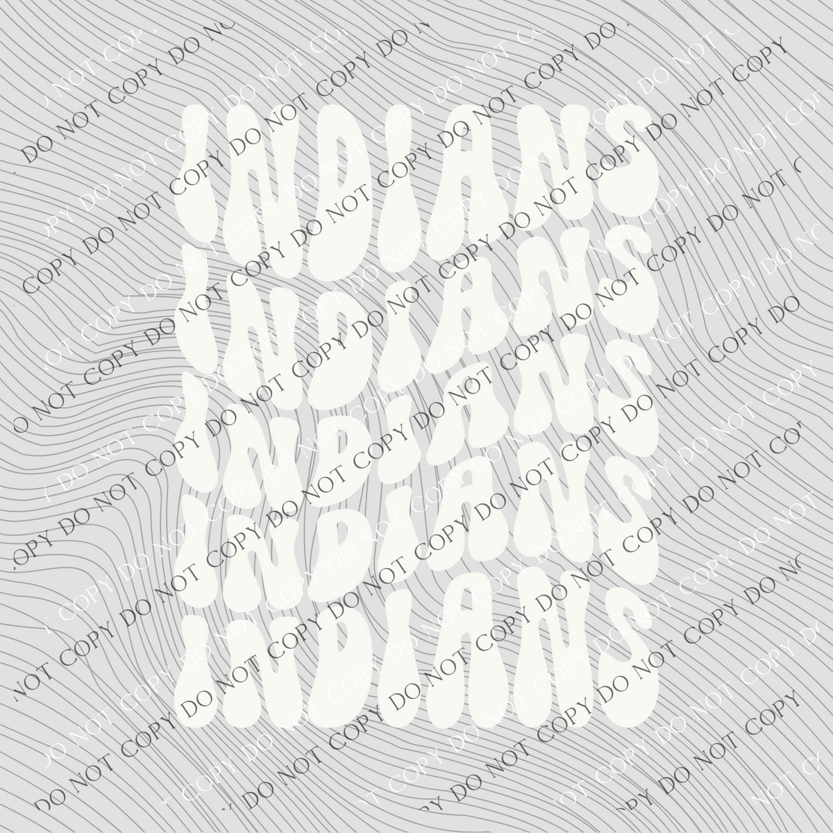 Indians Groovy Wave Stacked Digital Design PNG, Both Black and White Designs Incuded