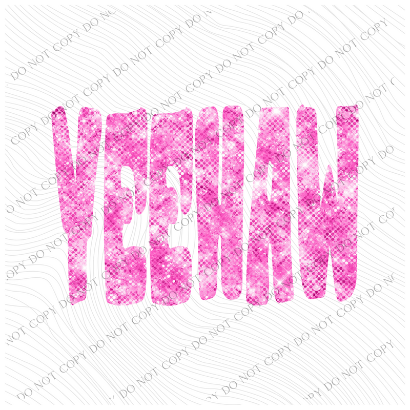 Yeehaw Pink Bling Digital Design, PNG