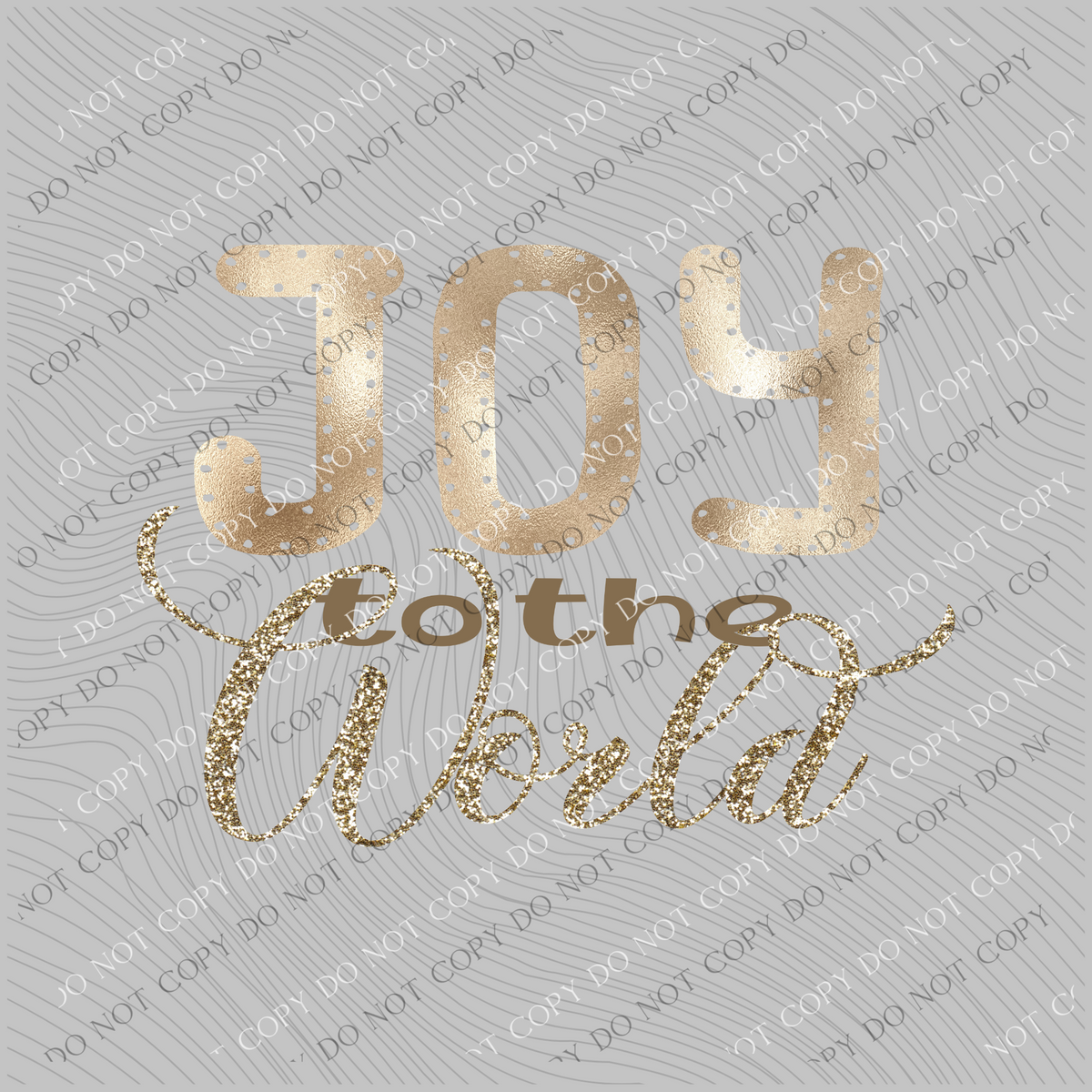 Joy to the World Gold Glitter and Foil Christmas Digital Design, PNG