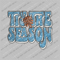 Tis the Season Distressed Groovy Shadow Blue Glitter Pinecone Christmas PNG, Digital Download