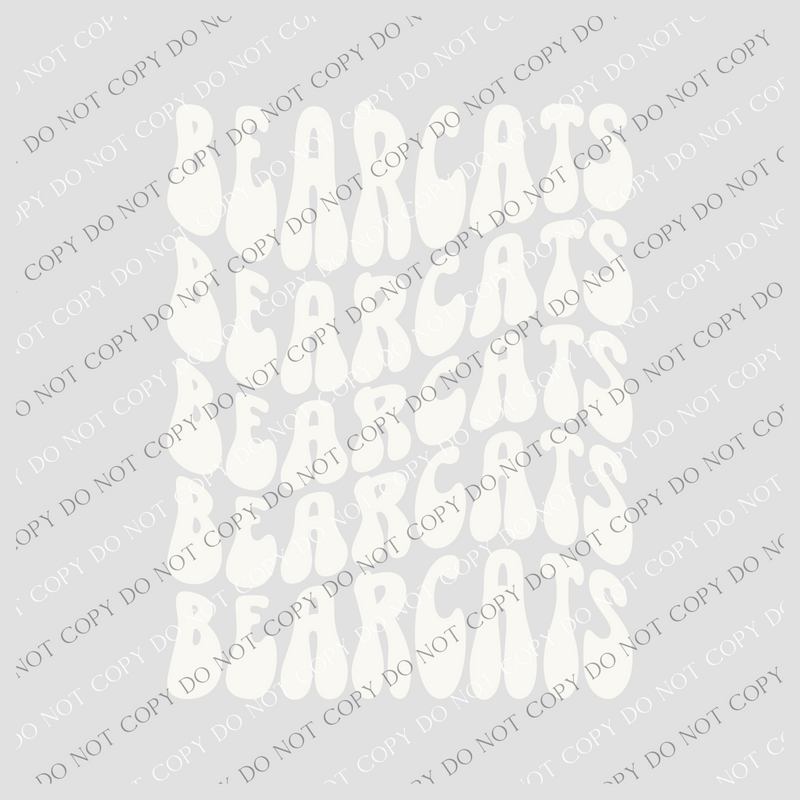 Bearcats Groovy Wave Stacked Digital Design PNG, Both Black and White Designs Incuded