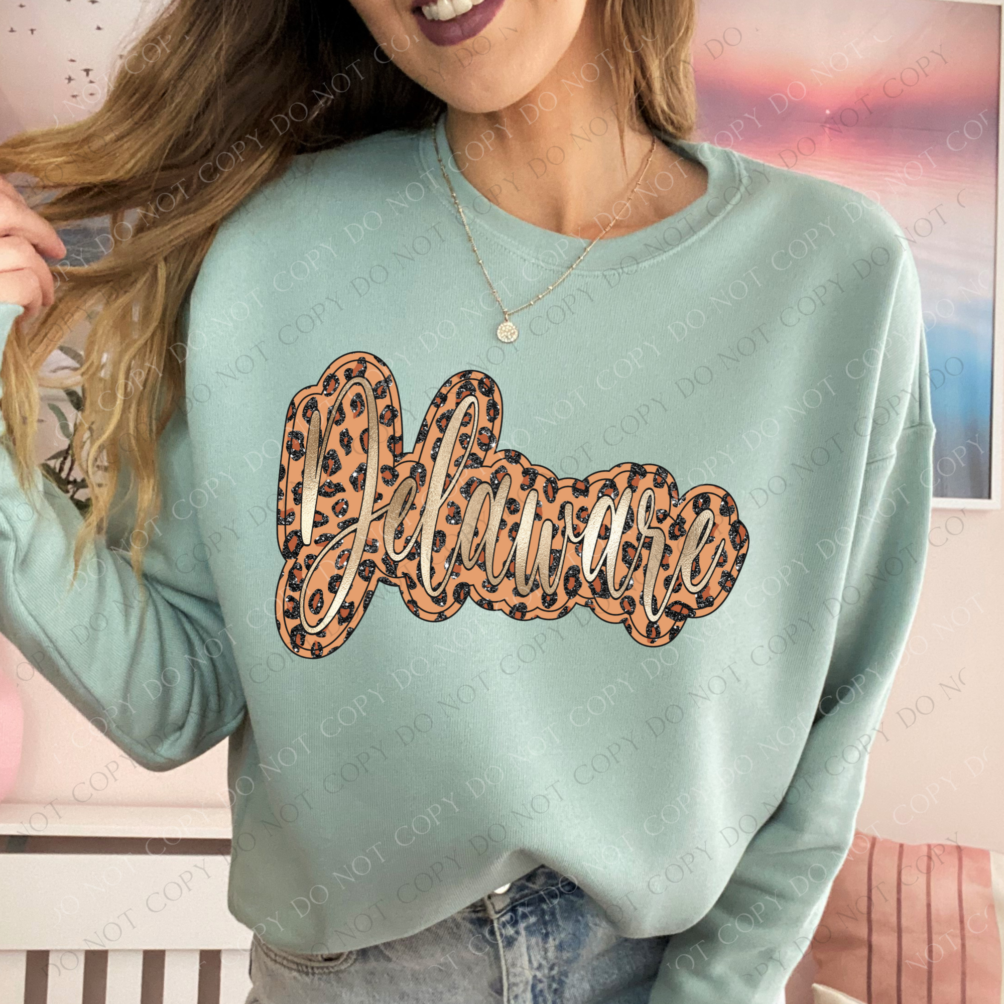 Delaware Script Leopard Glitter and Foil Digital Design, PNG – Grove ...