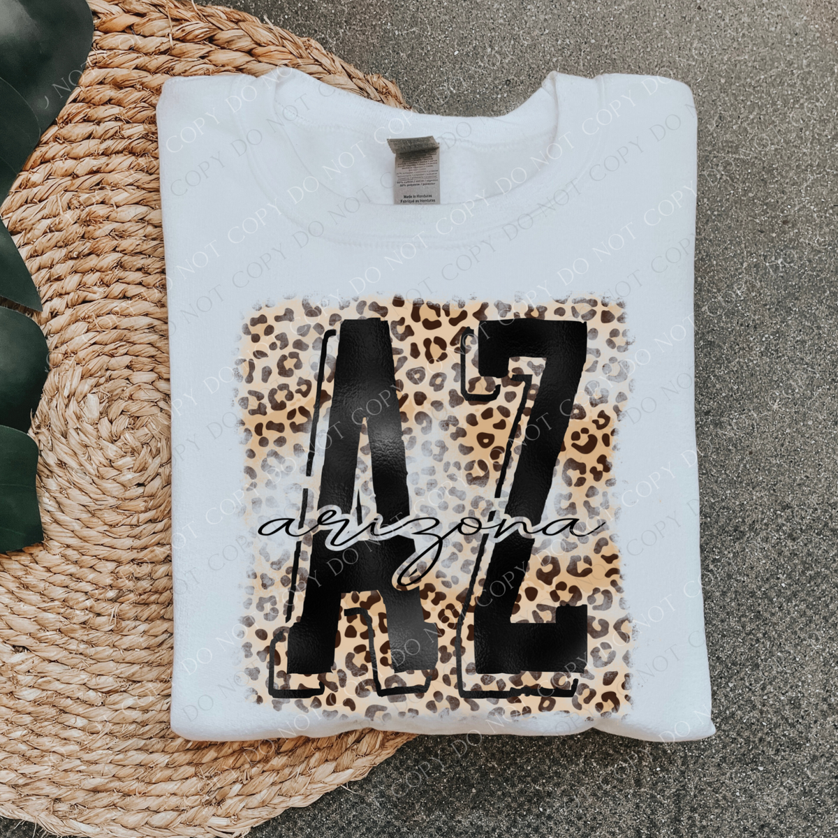 AZ Arizona Distressed Leopard Black Foil Design PNG, Digital Download