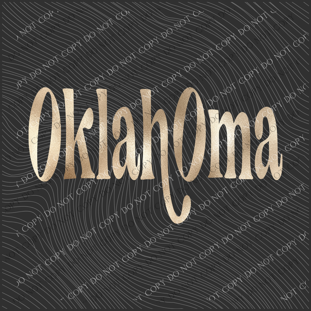 Oklahoma Swash Gold Foil PNG, Digital Design
