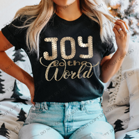 Joy to the World Gold Glitter and Foil Christmas Digital Design, PNG