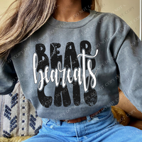Bearcats Distressed Stacked Cutout Black/White Digital Design, PNG