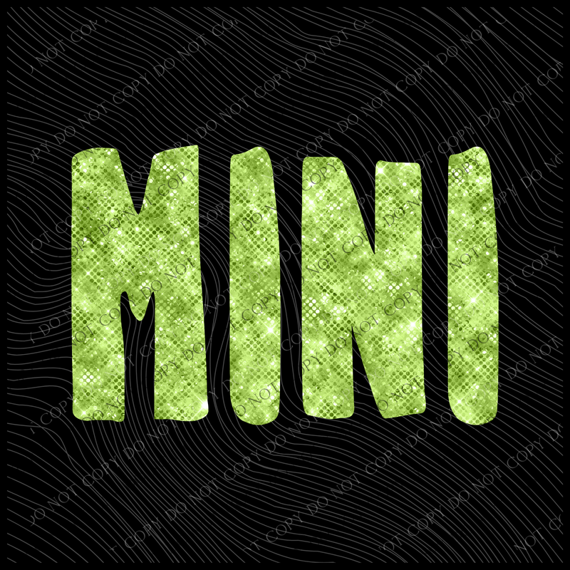 Mini Lime Green Bling Digital Design, PNG