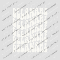 Delaware Groovy Wave Stacked Digital Design PNG, Both Black and White Designs Incuded