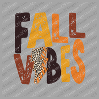 Distressed Fall Vibes Leopard Lightning Bolt in Fall Colors Design PNG