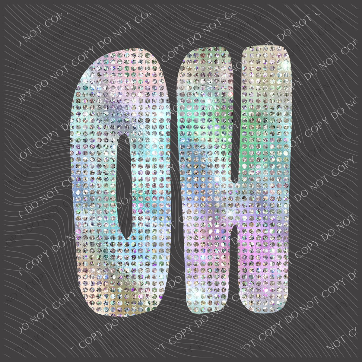 OH Ohio Halographic Bling Digital Design, PNG