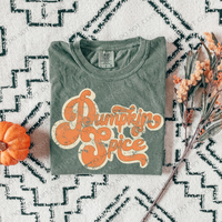 Pumpkin Spice Retro Shadow Distressed Orange/Cream Digital Design PNG