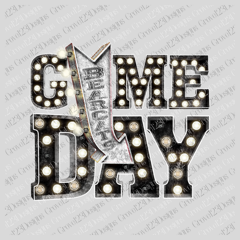 Game Day Bearcats Black Marquee Design