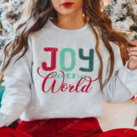 Joy to the World Colorful Reds & Greens Christmas Digital Design, PNG