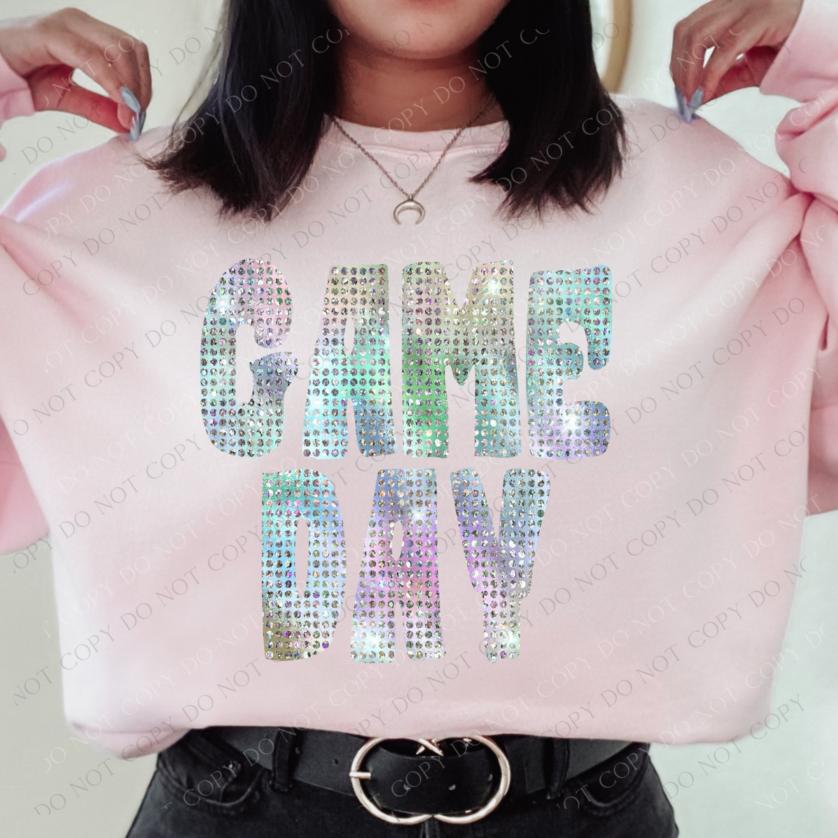 Game Day Halographic Bling Digital Design, PNG