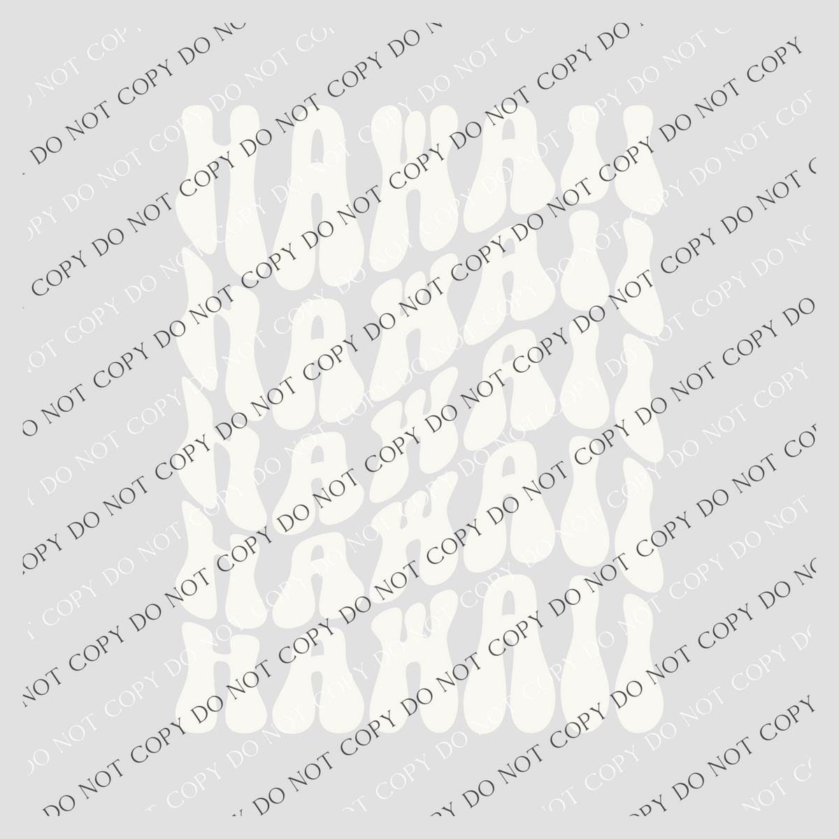 Hawaii Groovy Wave Stacked Digital Design PNG, Both Black and White Designs Incuded