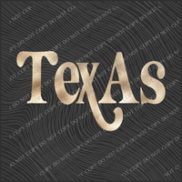Texas Swash Gold Foil PNG, Digital Design