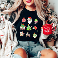 Groovy Christmas Favorites Santa Elf Tree Characters Digital Download, PNG