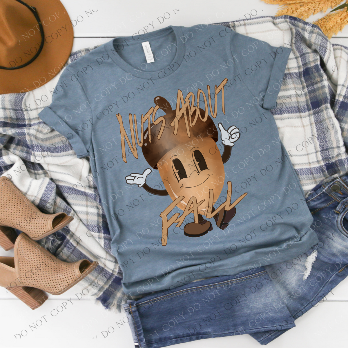 Nuts About Fall Acorn Character Digital Design, PNG