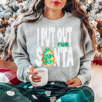 I put out for Santa Distressed Cookie Off White Green