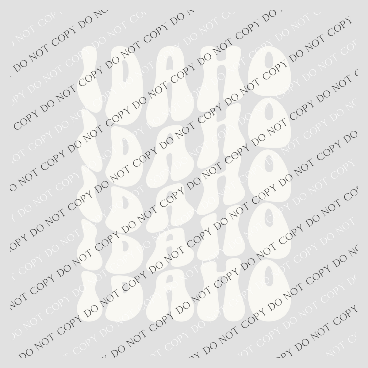 Idaho Groovy Wave Stacked Digital Design PNG, Both Black and White Designs Incuded