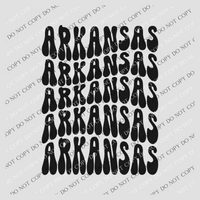 Arkansas Groovy Wave Stacked Digital Design PNG, Both Black and White Designs Incuded