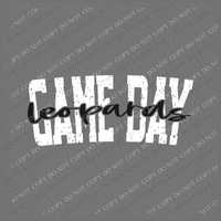 Game Day Leopards Cutout Curved Distressed White/Black Digital Design, PNG