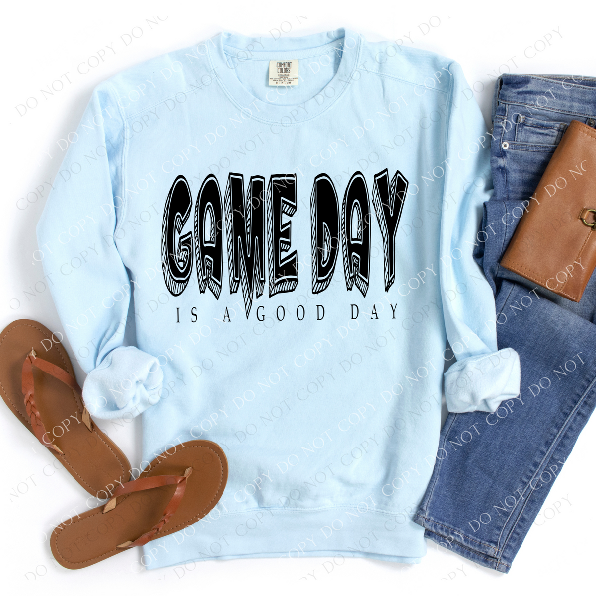 Game Day is a Good Day Doodle Digital Design, Available in both Black and White,  PNG