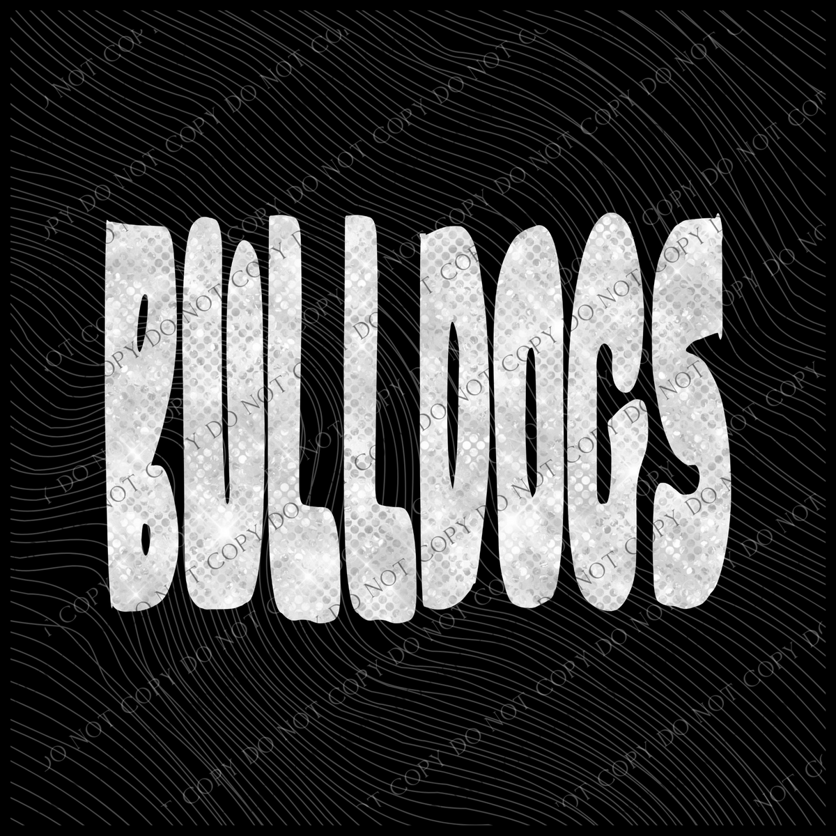 Bulldogs White Bling Digital Design, PNG