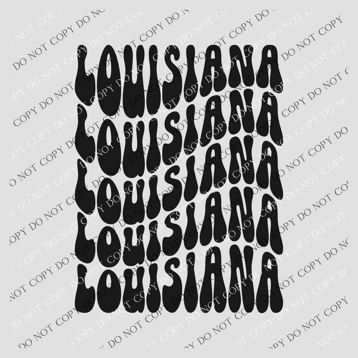 Louisiana Groovy Wave Stacked Digital Design PNG, Both Black and White Designs Incuded