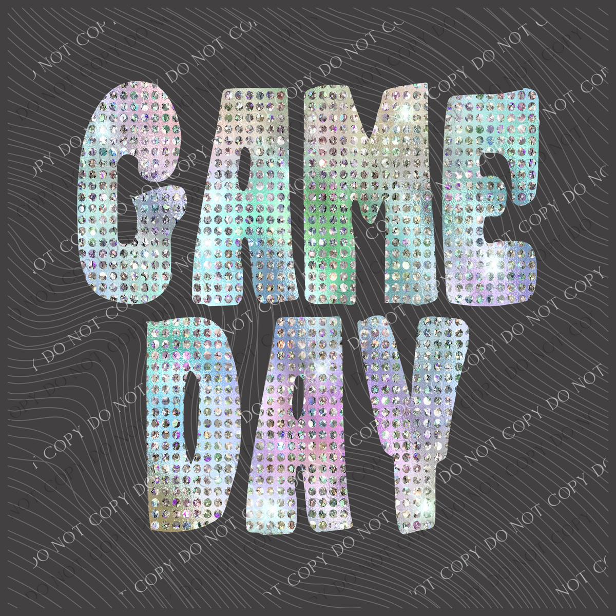 Game Day Halographic Bling Digital Design, PNG