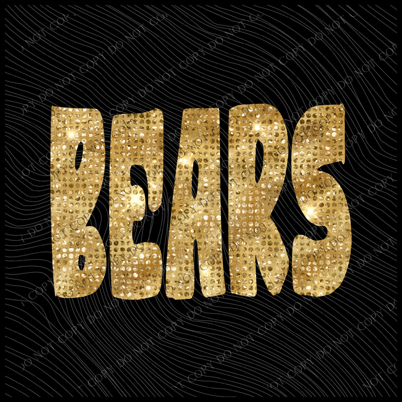 Bears Gold Bling Digital Design, PNG
