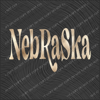 Nebraska Swash Gold Foil PNG, Digital Design