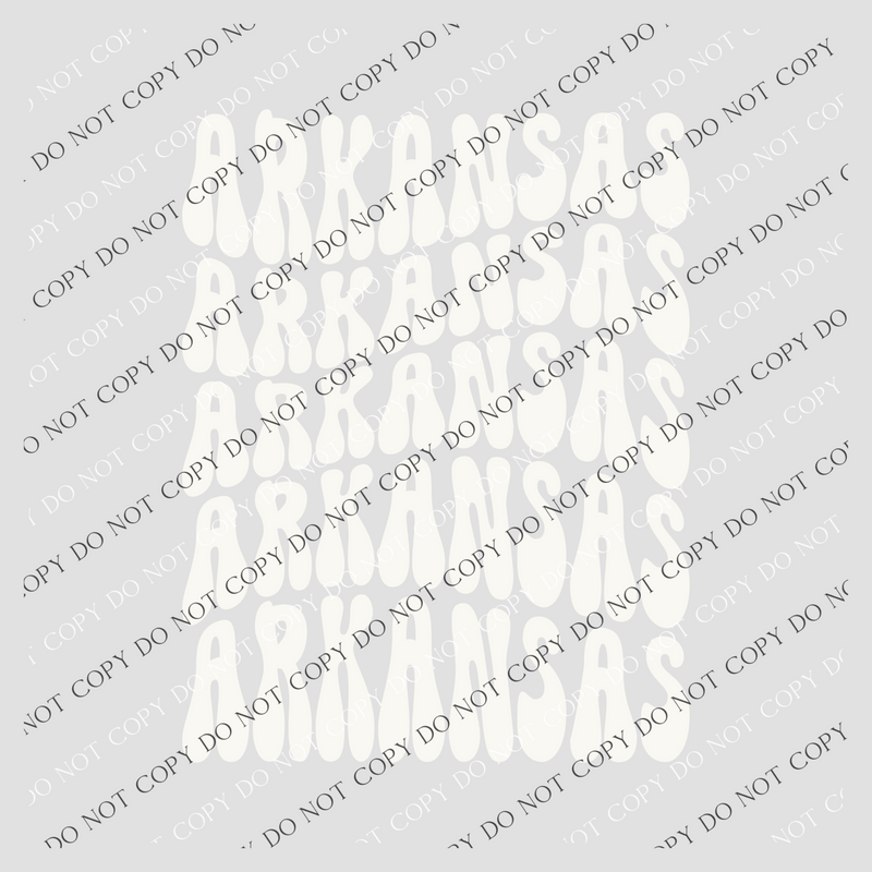 Arkansas Groovy Wave Stacked Digital Design PNG, Both Black and White Designs Incuded