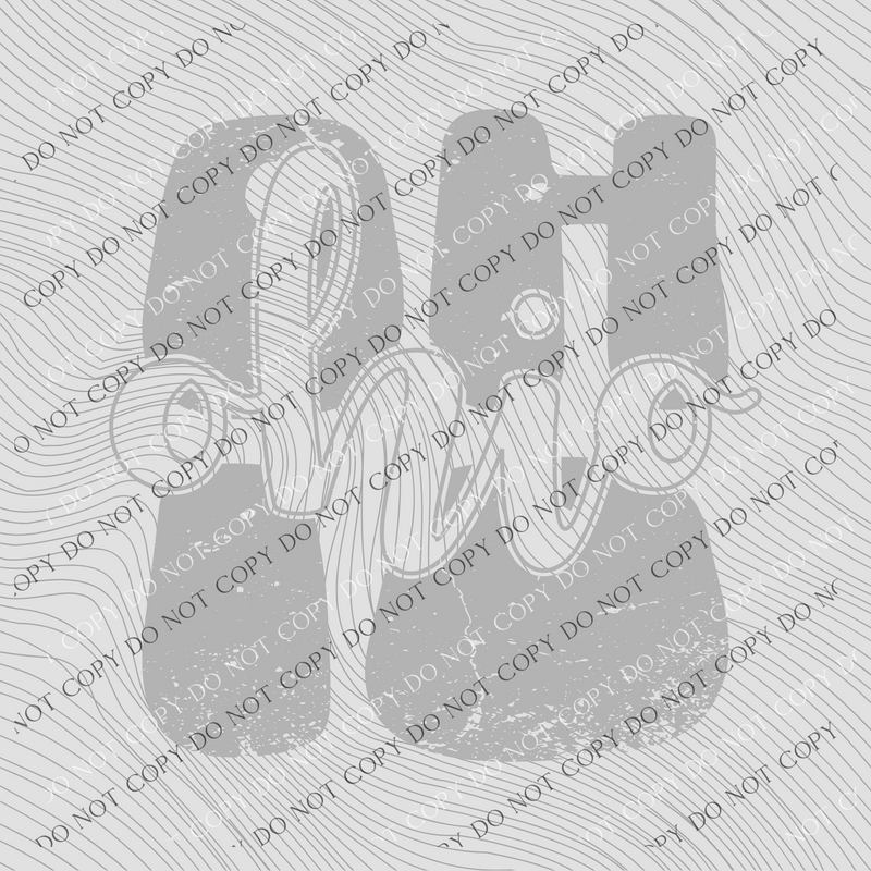 Ohio Distressed Stacked Transparent Cutout Grey Digital Design,  PNG