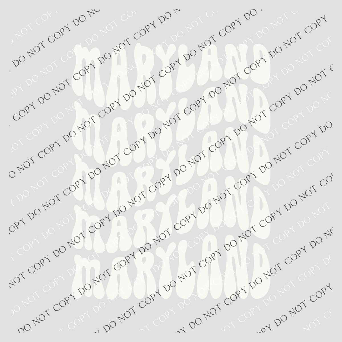 Maryland Groovy Wave Stacked Digital Design PNG, Both Black and White Designs Incuded
