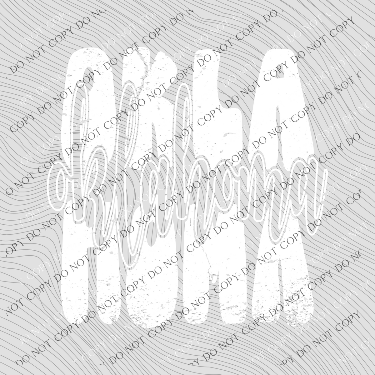 Oklahoma Distressed Stacked Transparent Cutout White Digital Design,  PNG