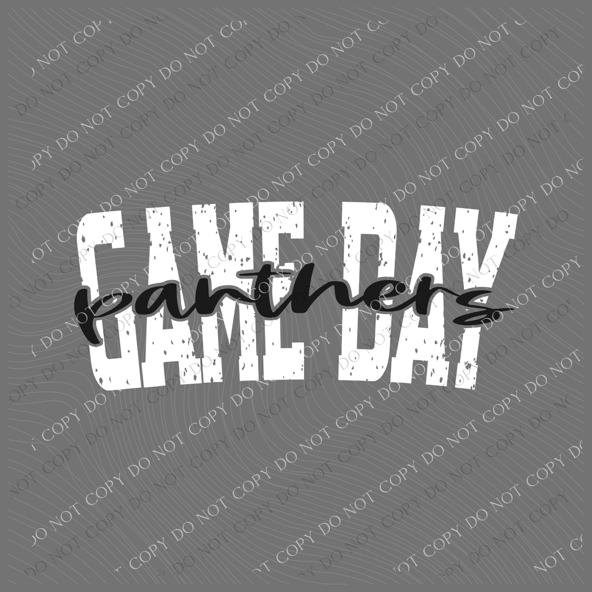 Game Day Panthers Cutout Curved Distressed White/Black Digital Design, PNG