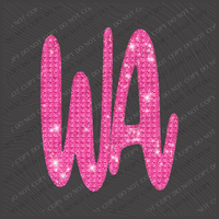 WA Washington Diamond Glitter Bling Digital Design, PNG