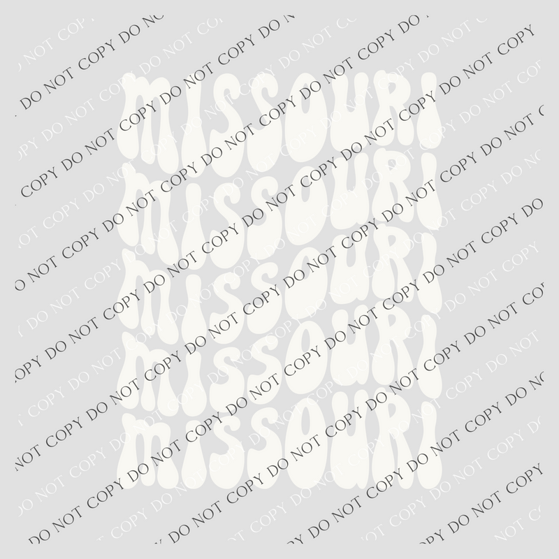 Missouri Groovy Wave Stacked Digital Design PNG, Both Black and White Designs Incuded