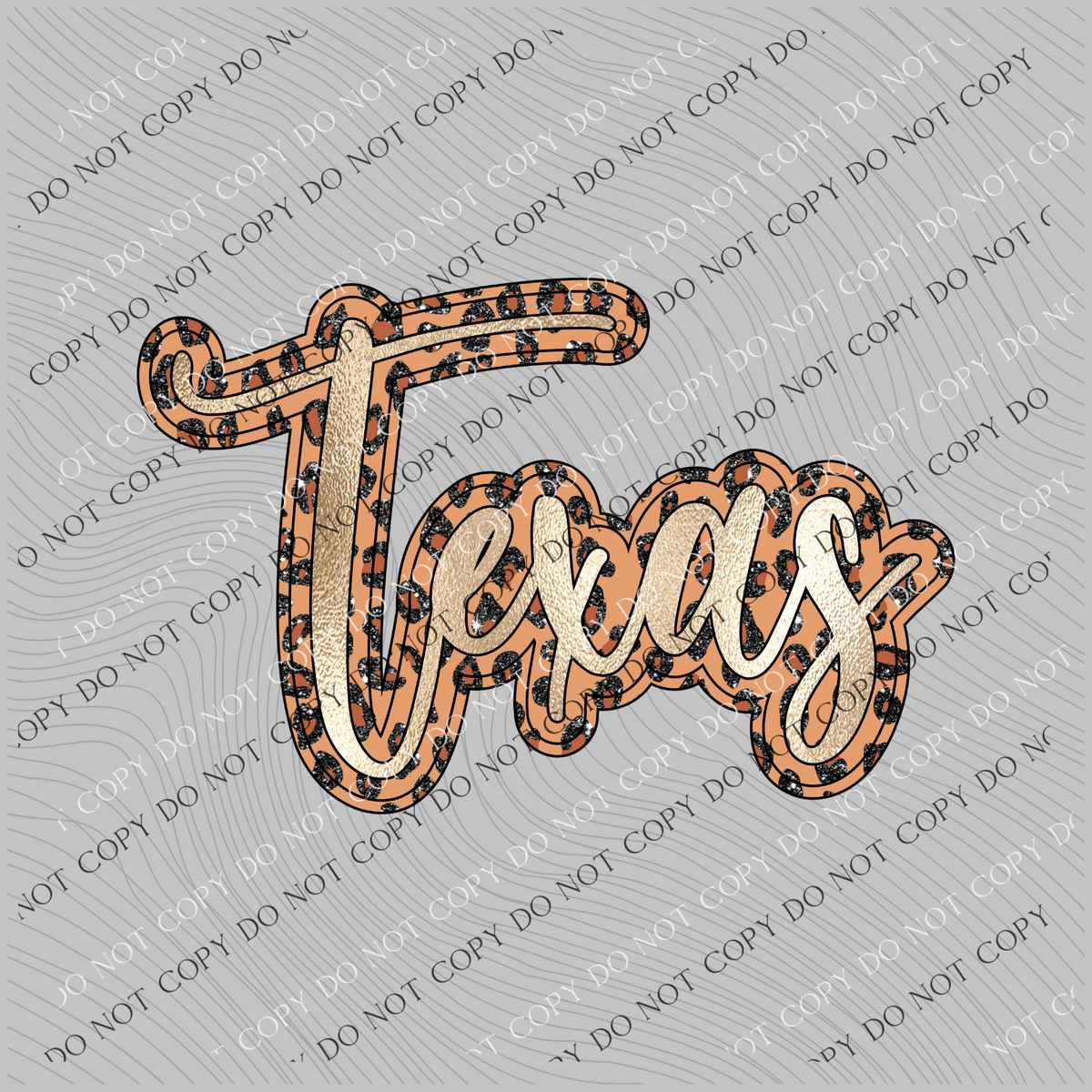 Tx Script Texas Script Leopard Glitter and Foil PNG, Digital Design – Grove 123 ...