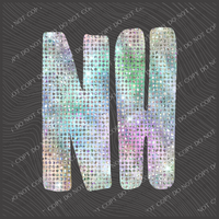 NH New Hampshire Halographic Bling Digital Design, PNG